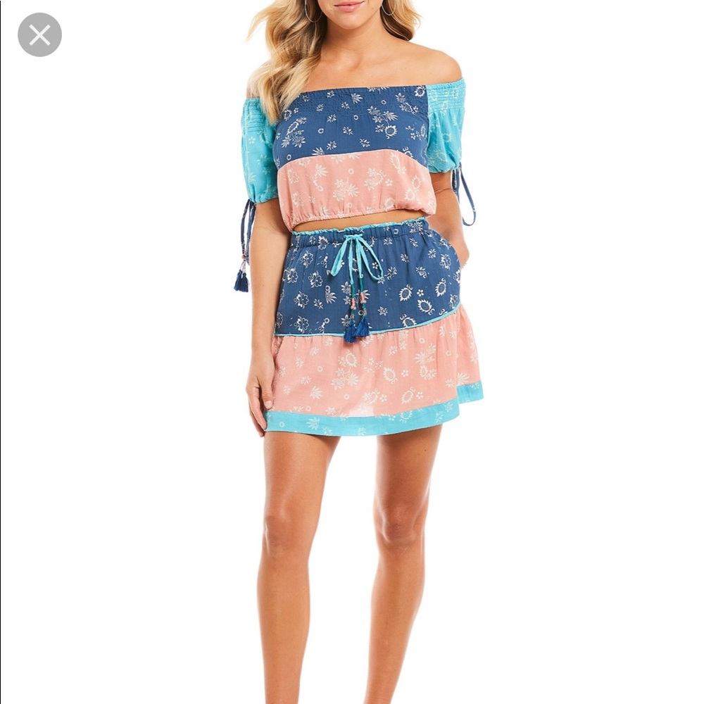 NWT Anthropologie Kopal Crop Top and Skirt 2 Piece Set